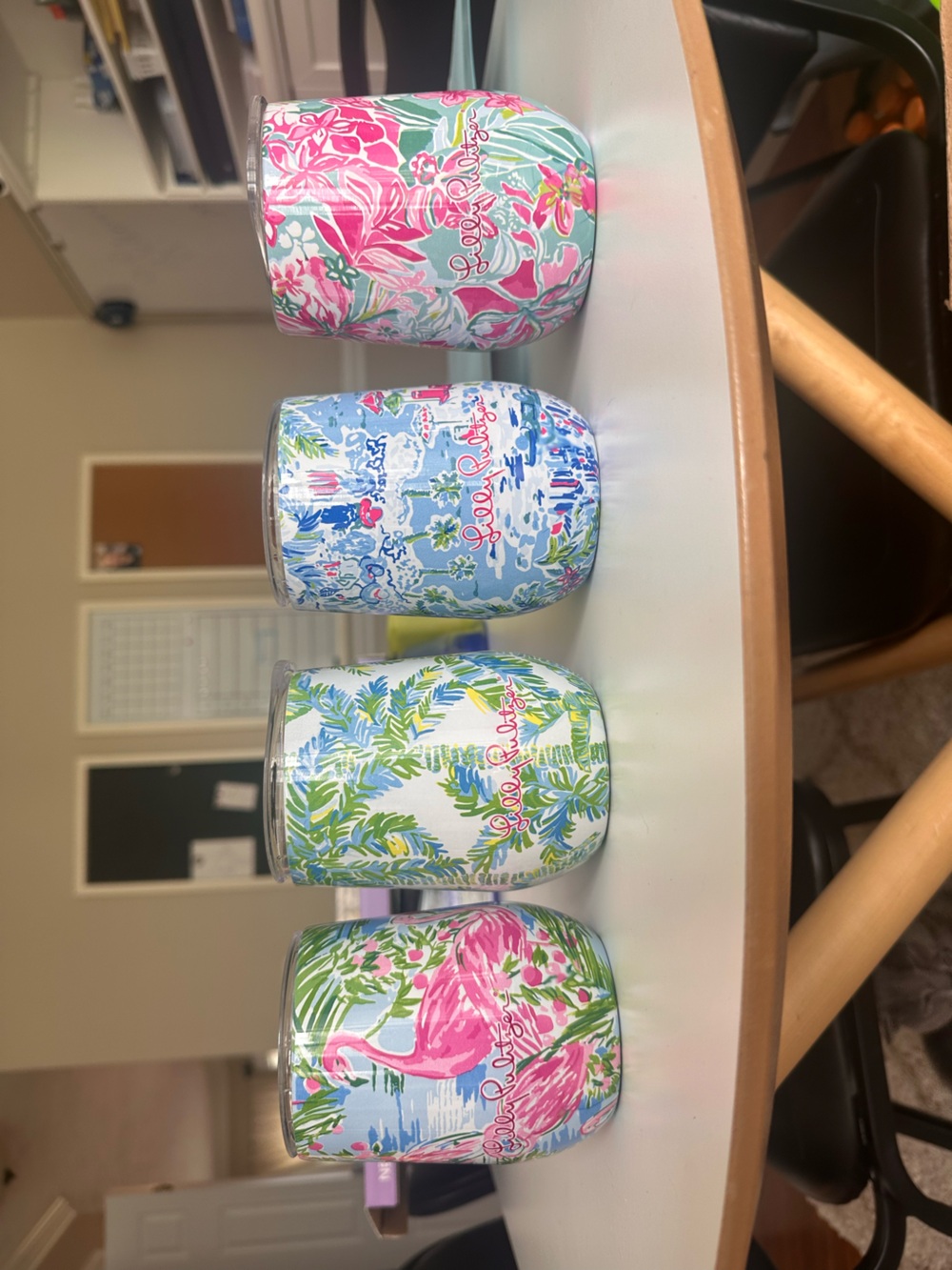 Lilly Pulitzer Blue, White & Pink Floral Insulated Stemless Tumbler